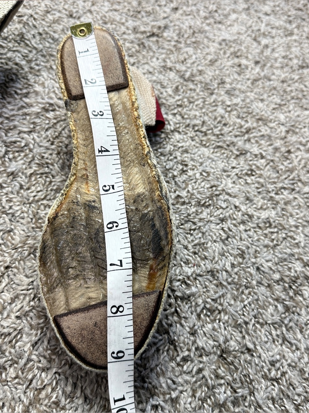 Lauren Ralph Lauren Red Canvas Espadrille Wedge Sandals with Ankle Strap - Picture 6 of 9
